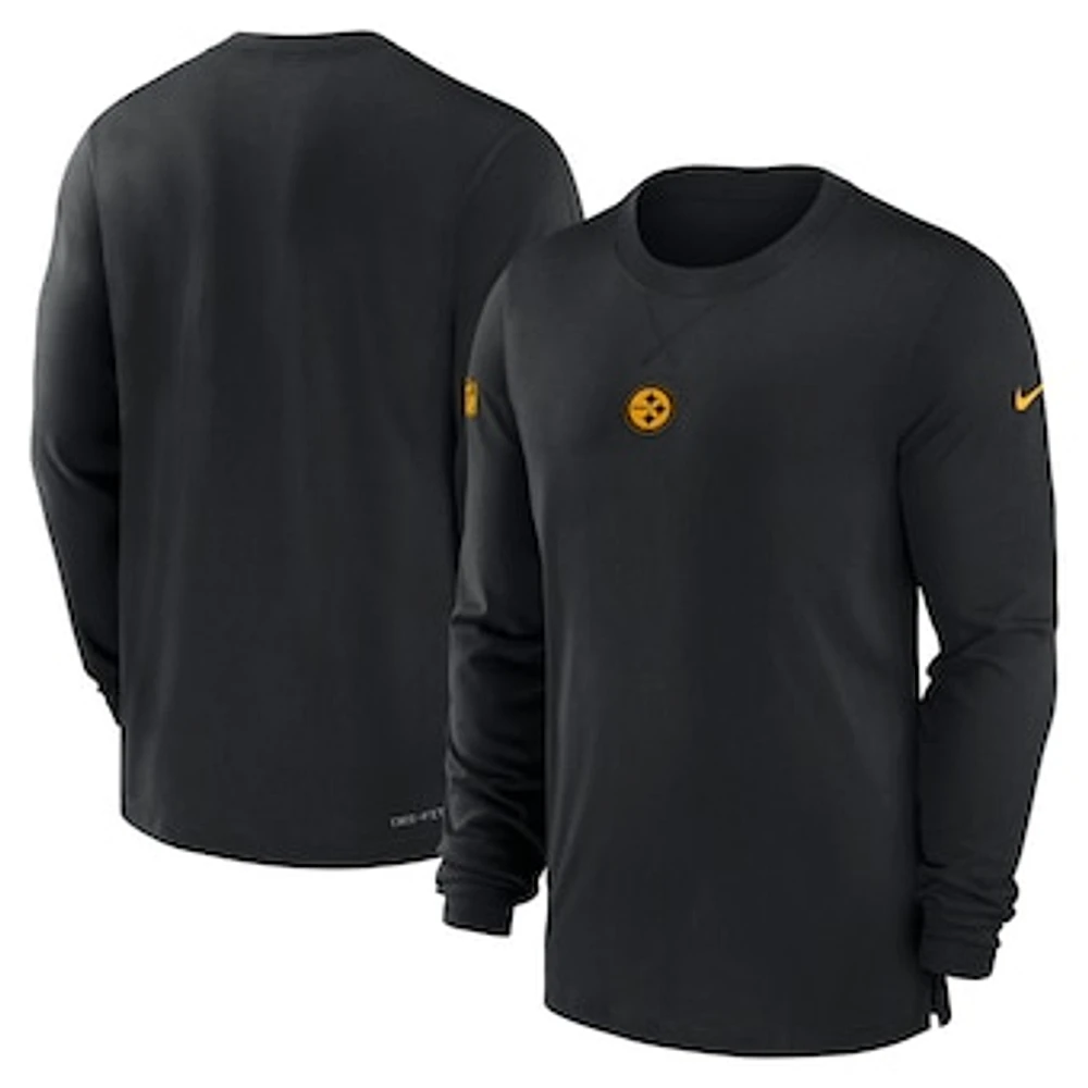 Men's Nike Black Pittsburgh Steelers Sideline Performance Long Sleeve T-Shirt