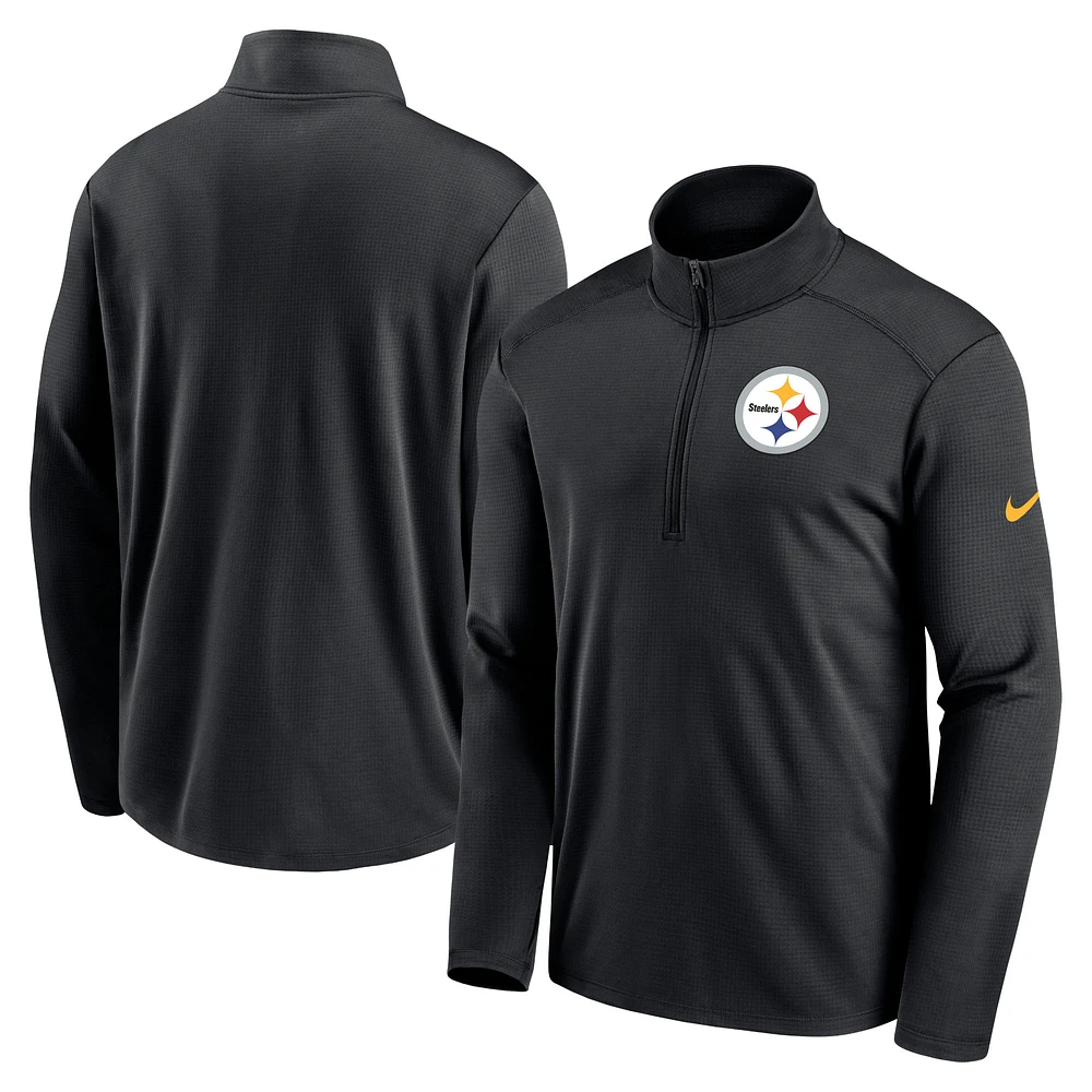 Men's Nike Black Pittsburgh Steelers Pacer Performance Quarter-Zip Top