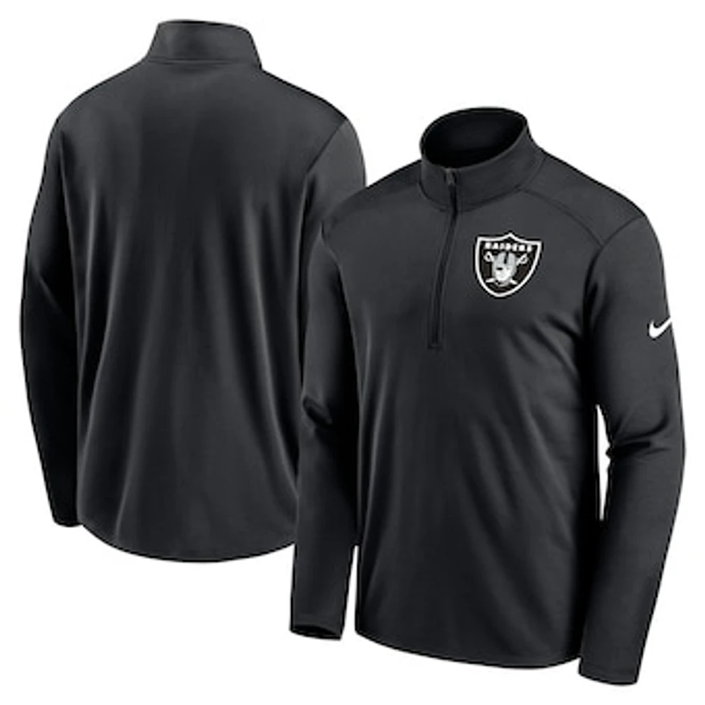 Men's Nike Black Las Vegas Raiders Pacer Performance Quarter-Zip Top