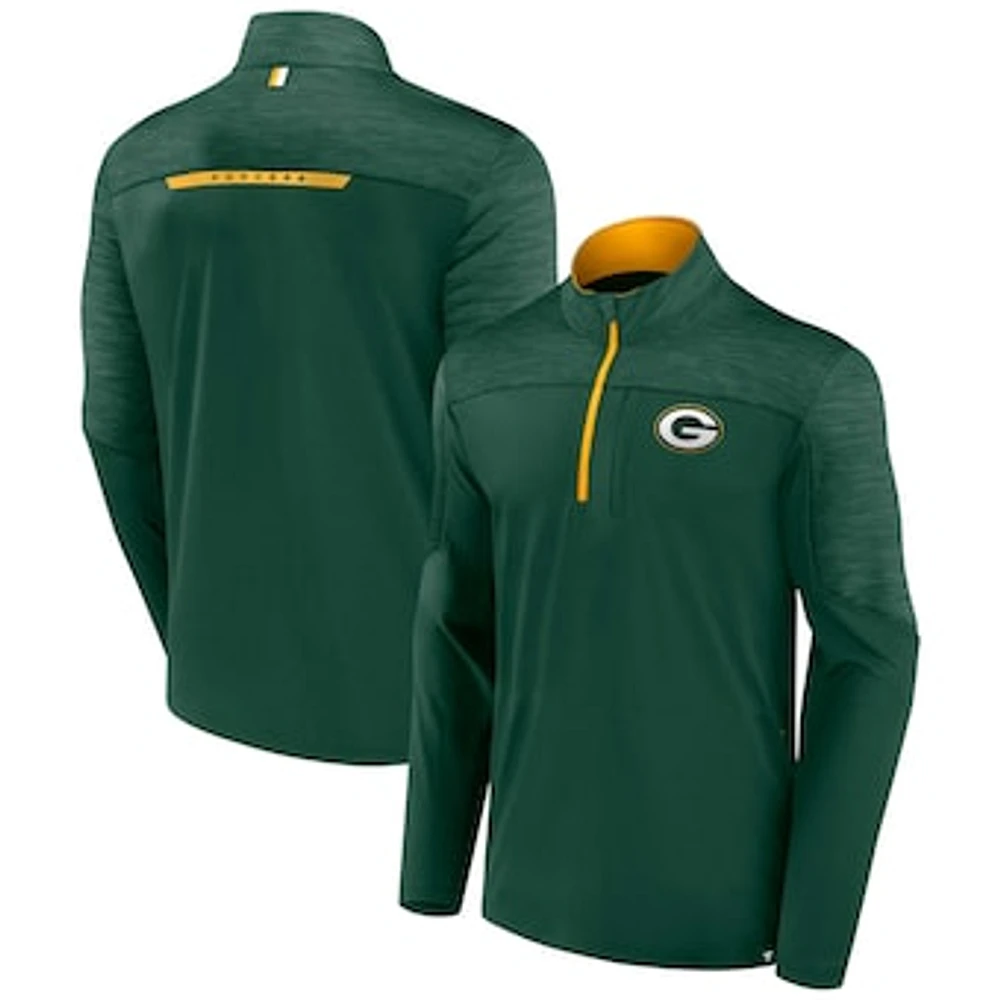 Men's Fanatics Green Green Bay Packers Defender Evo Quarter-Zip Jacket