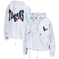 Women's WEAR by Erin Andrews White Houston Texans Full-Zip Lightweight Windbreaker