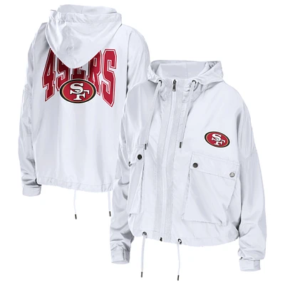 Women's WEAR by Erin Andrews White San Francisco 49ers Full-Zip Lightweight Windbreaker