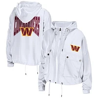 Women's WEAR by Erin Andrews White Washington Commanders Full-Zip Lightweight Windbreaker