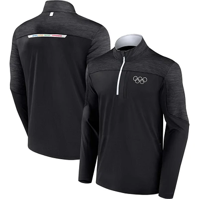 Men's Fanatics Black Olympic Games Defender Half-Zip Top