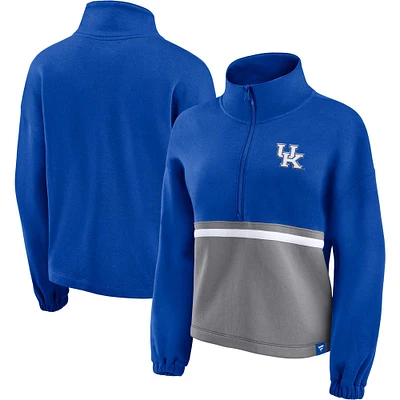 Women's Fanatics Royal Kentucky Wildcats Fleece Half-Zip Jacket