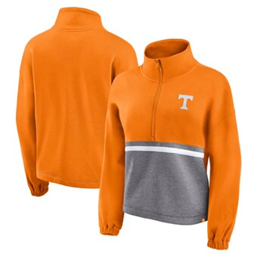 Women's Fanatics Tennessee Orange Volunteers Fleece Half-Zip Jacket