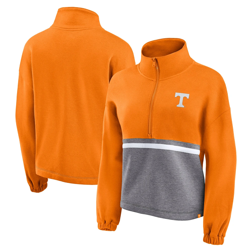 Women's Fanatics Tennessee Orange Tennessee Volunteers Fleece Half-Zip Jacket