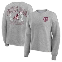 Women's Fanatics Heather Gray Texas A&M Aggies Ready Play Crew Pullover Sweatshirt