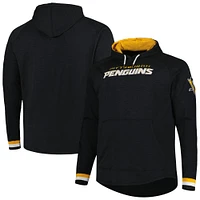 Men's Mitchell & Ness  Black Pittsburgh Penguins Big Tall Legendary Raglan Pullover Hoodie