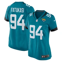 Women's Nike Folorunso Fatukasi Teal Jacksonville Jaguars Game Player Jersey