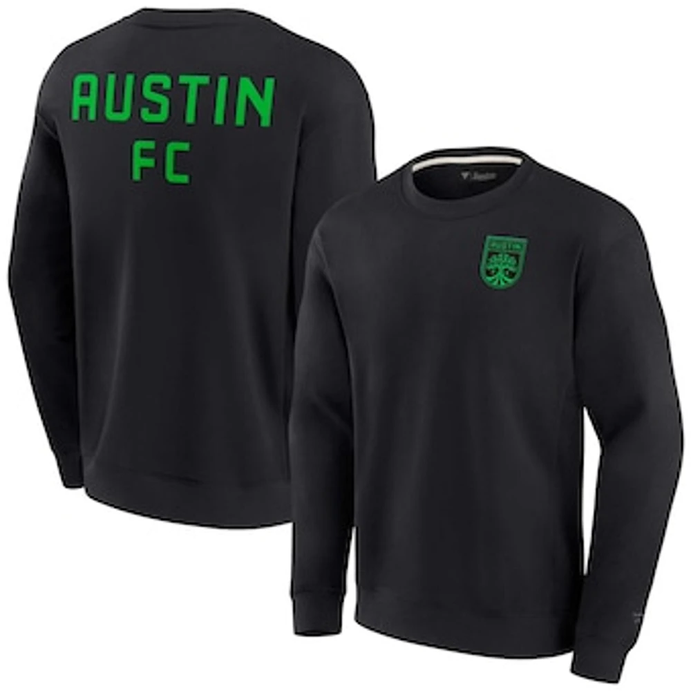 Unisex Fanatics Black Austin FC Super Soft Pullover Crew Sweatshirt