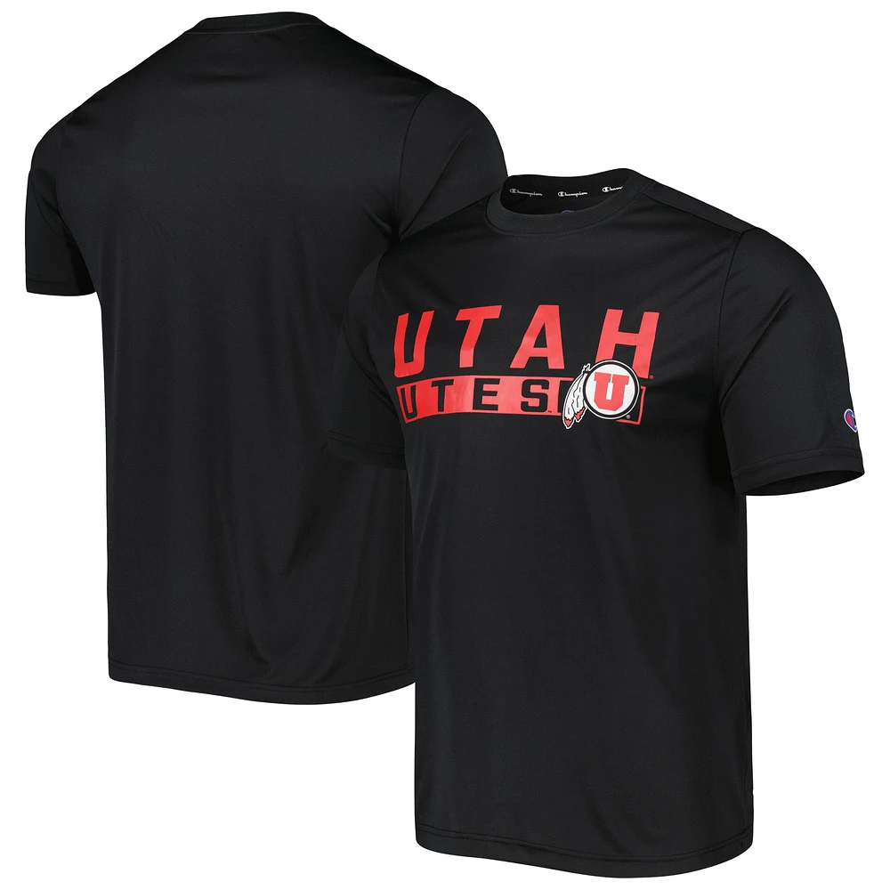 Men's Champion Black Utah Utes Impact Knockout T-Shirt