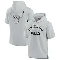 Unisex Fanatics Gray Chicago Bulls Elements Super Soft Fleece Short Sleeve Pullover Hoodie