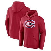 Men's Fanatics Red Montreal Canadiens Primary Logo Pullover Hoodie