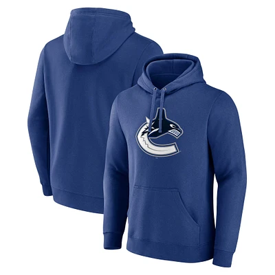 Men's Blue Vancouver Canucks Primary Logo Pullover Hoodie