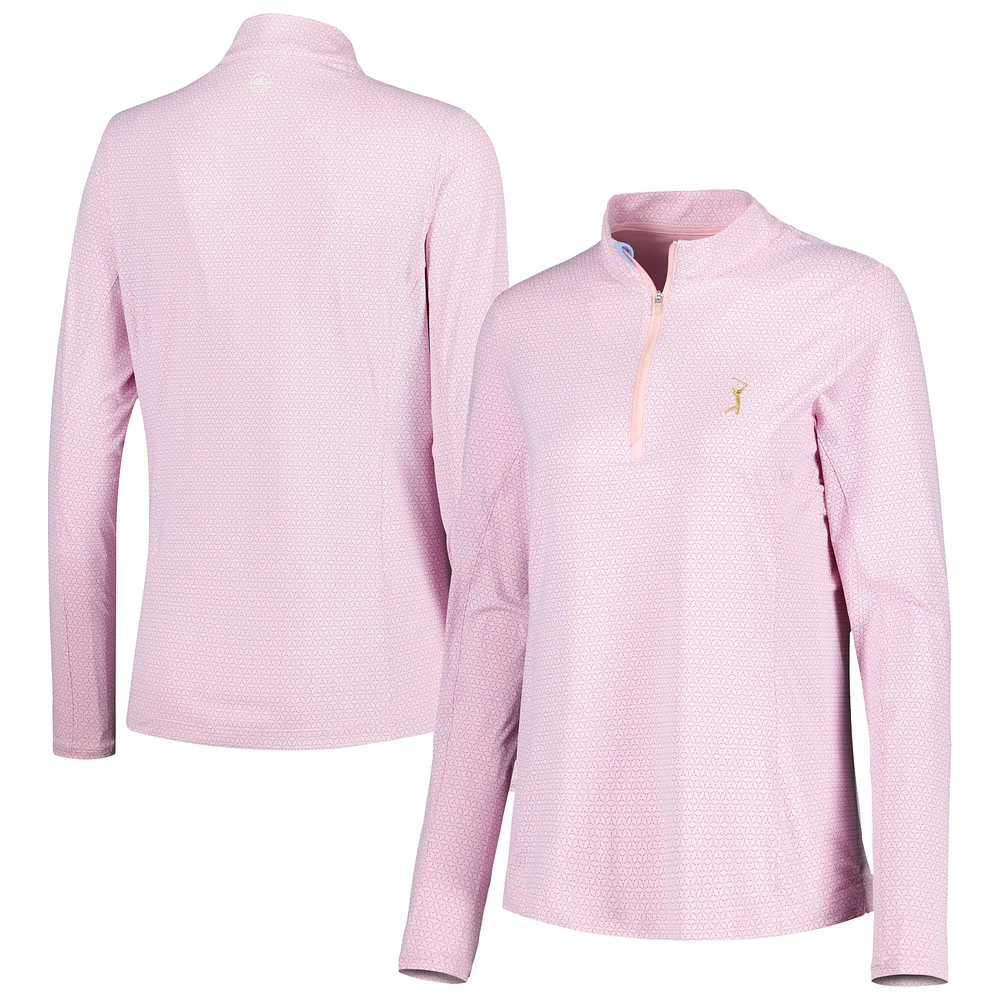 Women's Peter Millar Pink THE PLAYERS Lightweight Half-Zip Sun Shirt