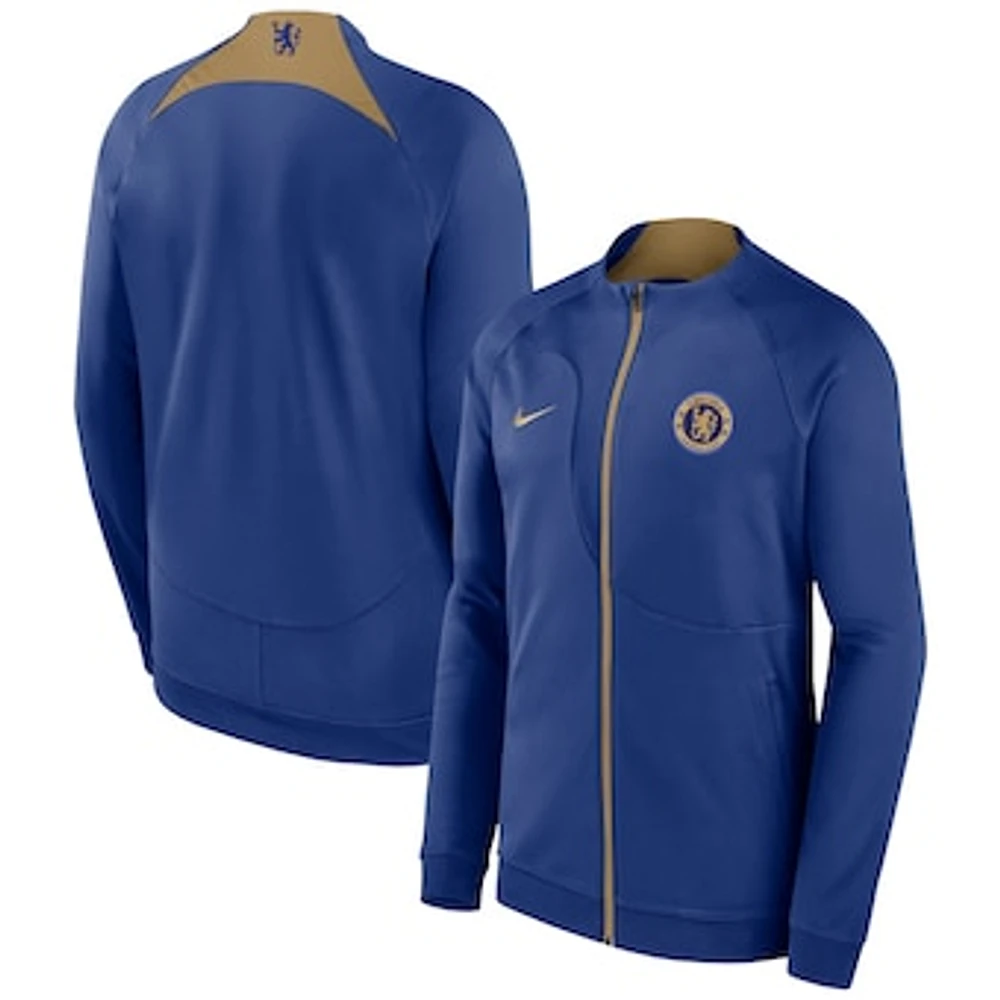 Men's Nike Blue Chelsea 2023/24 Academy Pro Anthem Raglan Performance Full-Zip Jacket