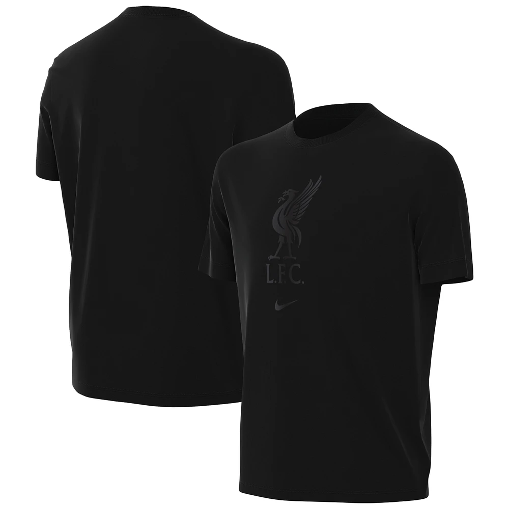 Youth Nike Black Liverpool Crest T-Shirt