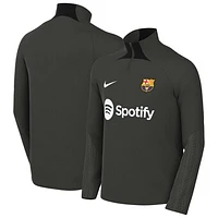 Youth Nike Olive Barcelona 2023/24 Strike Drill Performance Raglan Quarter-Zip Top