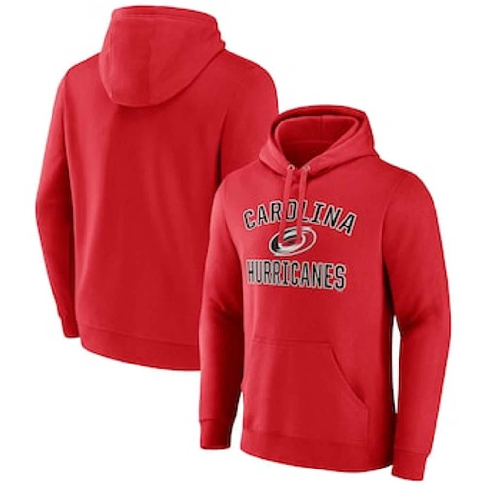 Men's Fanatics Red Carolina Hurricanes Victory Arch Pullover Hoodie