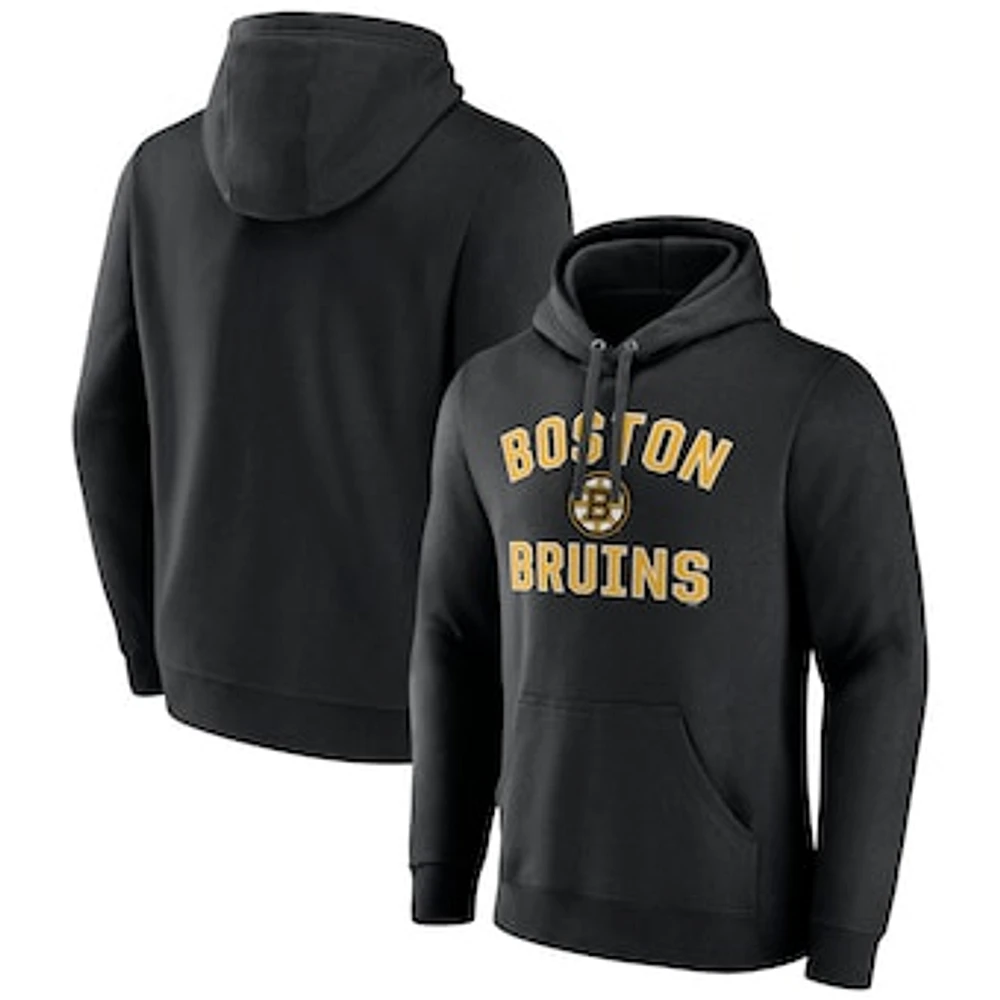 Men's Fanatics Black Boston Bruins Victory Arch Pullover Hoodie