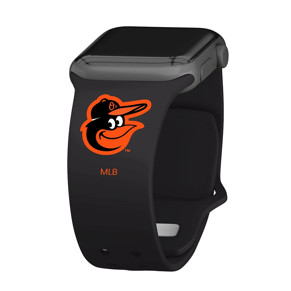 Black Baltimore Orioles Logo Silicone Apple Watch Band