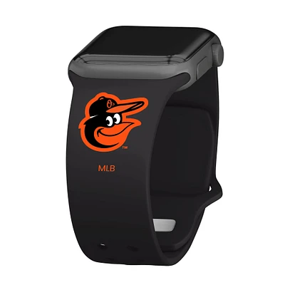 Black Baltimore Orioles Logo Silicone Apple Watch Band