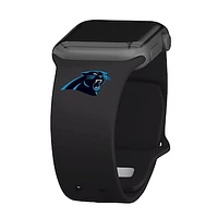 Black Carolina Panthers Logo Silicone Apple Watch Band