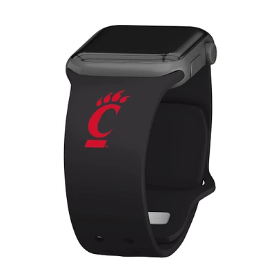 Black Cincinnati Bearcats Logo Silicone Apple Watch Band