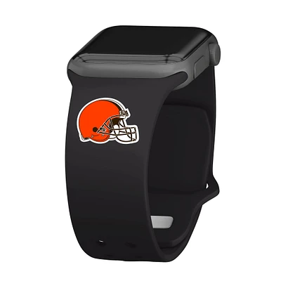 Black Cleveland Browns Logo Silicone Apple Watch Band