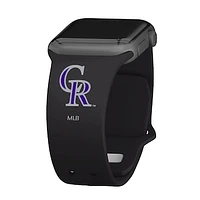 Black Colorado Rockies Logo Silicone Apple Watch Band