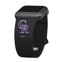 Black Colorado Rockies Logo Silicone Apple Watch Band