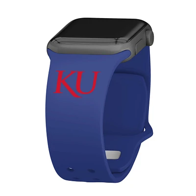 Blue Kansas Jayhawks Logo Silicone Apple Watch Band