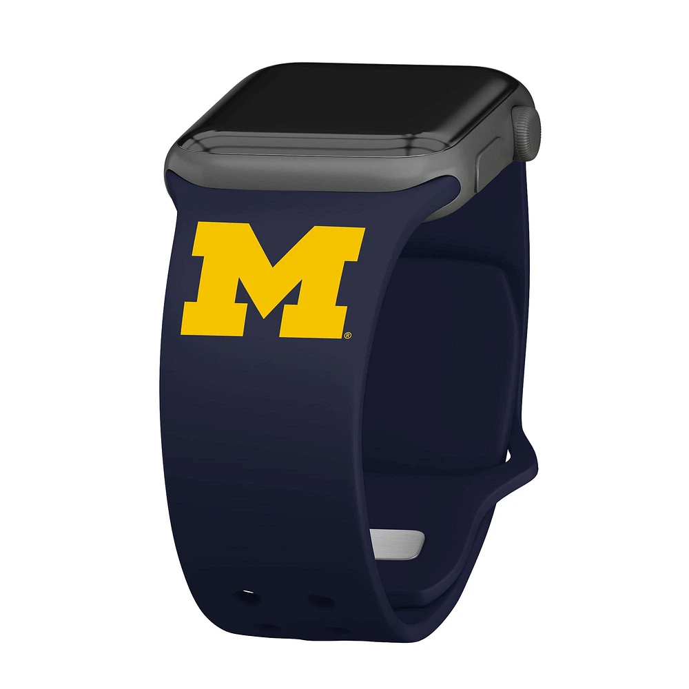 Navy Michigan Wolverines Logo Silicone Apple Watch Band