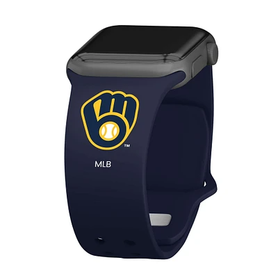 Navy Milwaukee Brewers Logo Silicone Apple Watch Band