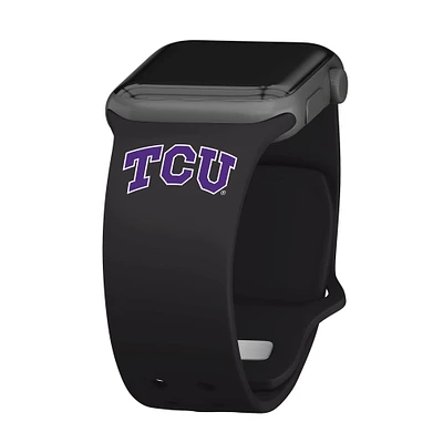 Black TCU Horned Frogs Logo Silicone Apple Watch Band