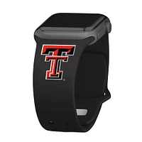 Black Texas Tech Red Raiders Logo Silicone Apple Watch Band