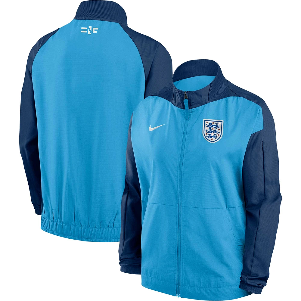 Women's Nike Blue England National Team 2023 Anthem Raglan Performance Full-Zip Jacket