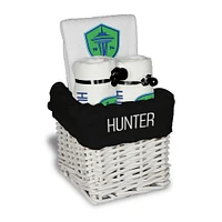 Infant White Seattle Sounders FC Personalized Small Gift Basket