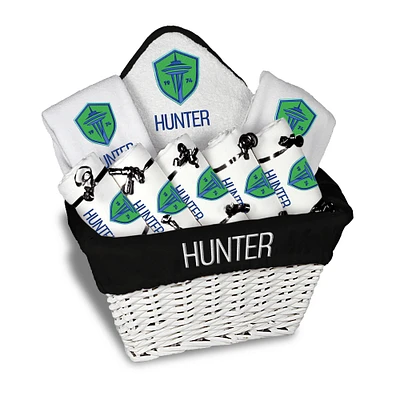 Infant White Seattle Sounders FC Personalized Gift Basket
