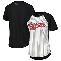 Women's Under Armour White Gameday Pinstripe Raglan T-Shirt