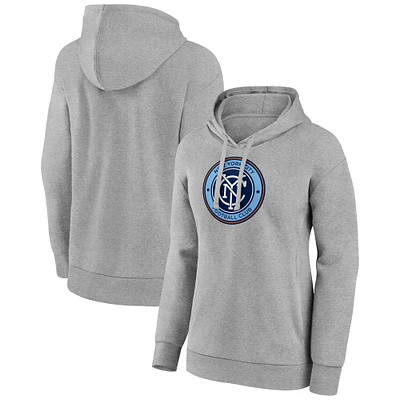 Women's Gray New York City FC Official Logo Pullover Hoodie