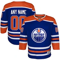 Youth  Royal Edmonton Oilers Home Replica Custom Jersey