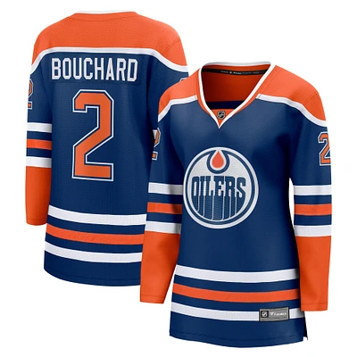 Women's Fanatics Evan Bouchard Royal Edmonton Oilers Home Breakaway Player Jersey