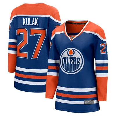 Women's Fanatics Brett Kulak Royal Edmonton Oilers Home Breakaway Player Jersey