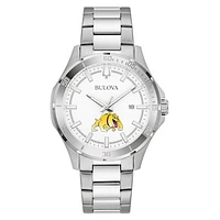 Men's Bulova Silver Bowie State Bulldogs Stainless Steel Classic Sport Watch