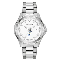 Men's Bulova Silver Fort Valley State Wildcats Stainless Steel Classic Sport Watch