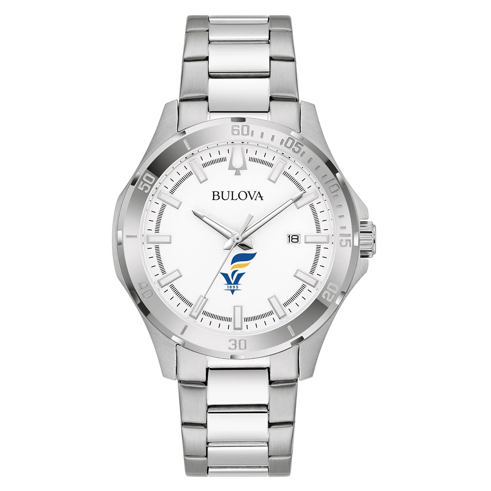 Men's Bulova Silver Fort Valley State Wildcats Stainless Steel Classic Sport Watch