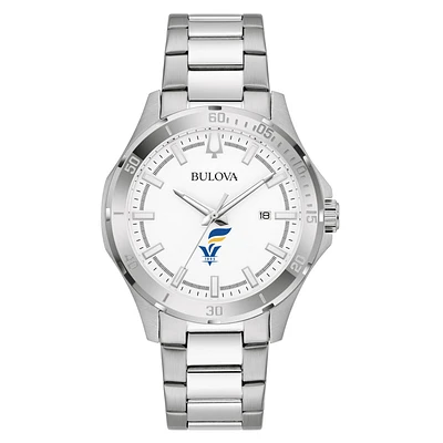 Men's Bulova Silver Fort Valley State Wildcats Stainless Steel Classic Sport Watch
