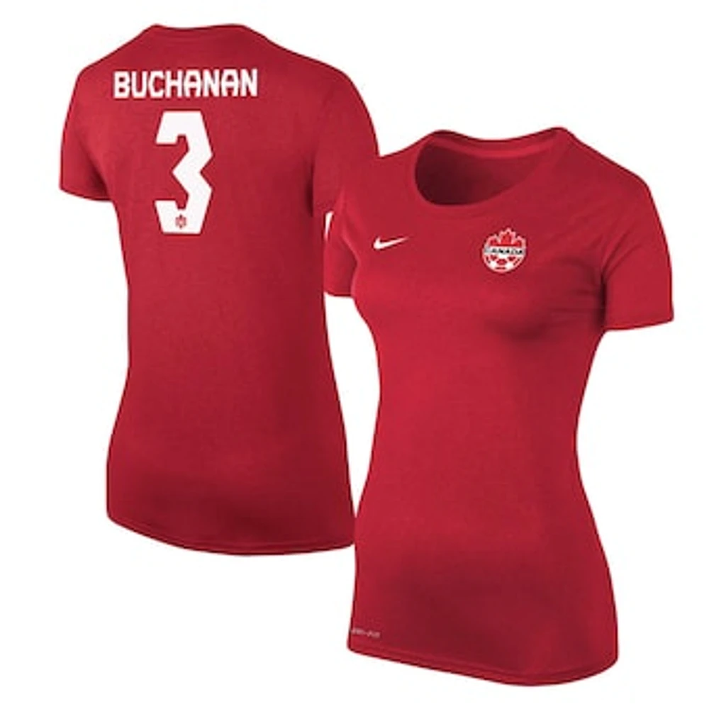 Women's Nike Kadeisha Buchanan Red Canada Soccer Legend Name & Number Performance - T-Shirt